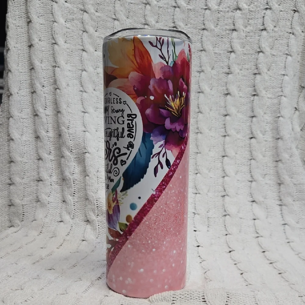 Hand Crafted Floral Mother's Day Tumbler - Picture 2 of 5